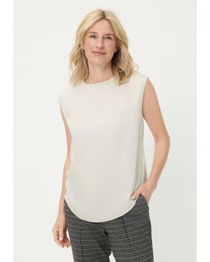 Olsen Satin Effect Sleeveless Shell Top - White