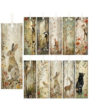 Gnuadz Chinoiserie Floral Bookmarks Set - Metallic