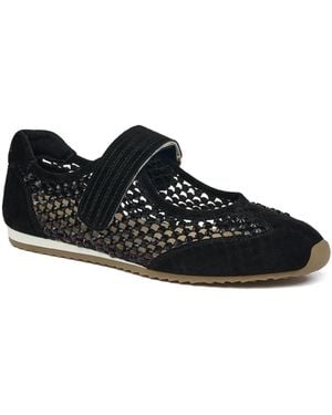J/Slides Patricia-d Suede Round-toe Mary Jane Flats - Black
