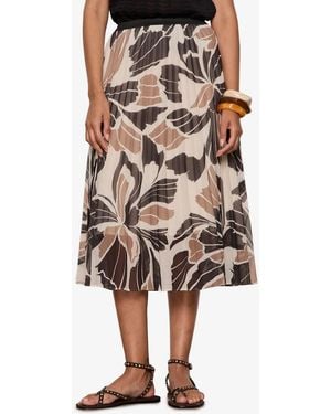 Sanctuary Nostalgia Pleated Polyester Midi Skirt - Natural