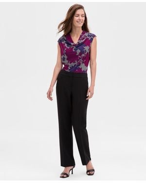 Kasper Petite Straight Full-length Pants - Black