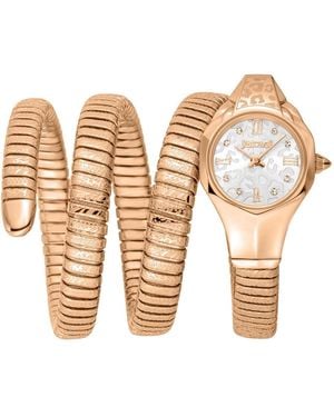 Just Cavalli Reptilia Quartz Ip Stainless Steel Bracelet Watch - Natural