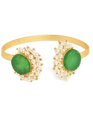 SOH Cluster Stone Cuff Bracelet - White