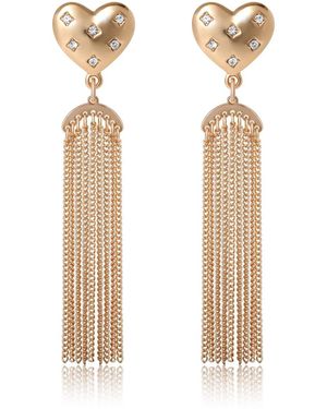 BCBGeneration Tassel Heart Drop Earrings - White