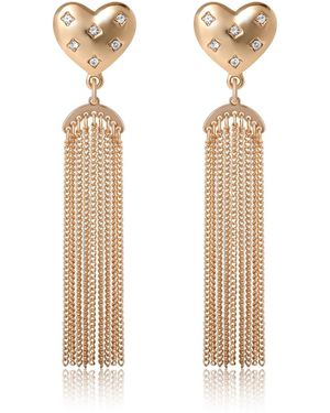 BCBGeneration Tassel Heart Drop Earrings - White