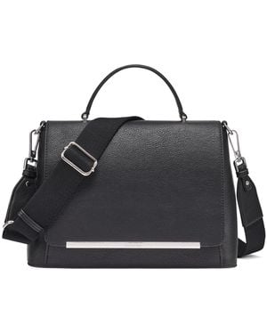 Calvin Klein Macy's Alia Magnetic Snap Satchel Bag - Black