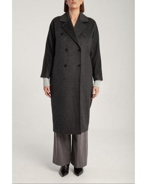 1982 Cashmere Double Breasted Long Coat - Gray