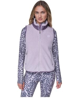 DKNY Sherpa Mock-neck Jacket - Purple