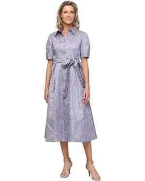 Alex Evenings Collared Ball Gown - Blue