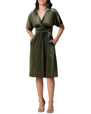 Kiyonna Angelic Velvet Midi Cocktail Dress - Black