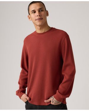 Levi's Waffle Knit Thermal Long Sleeve T-shirt - Red