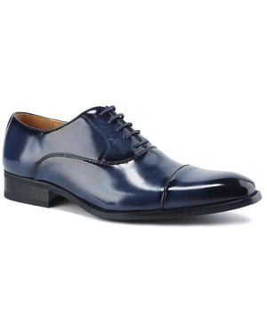 Gino Vitale Lace-up Cap Toe Dress Oxfords Shoes - Blue