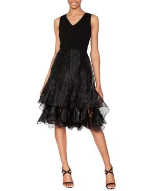 White Tie By Shani V-neck Sleeveless Fit & Flare Dress - Black
