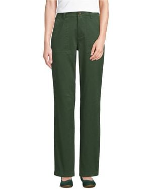 Lands' End High Rise Chino Utility Straight Leg Pants - Green