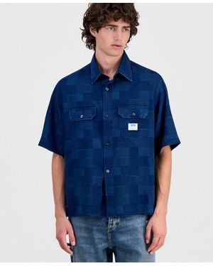 BOSS Ekyno Short Sleeve Cargo Shirt - Blue