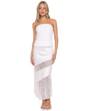 Petal & Pup Winona Lace Column Maxi Skirt - White