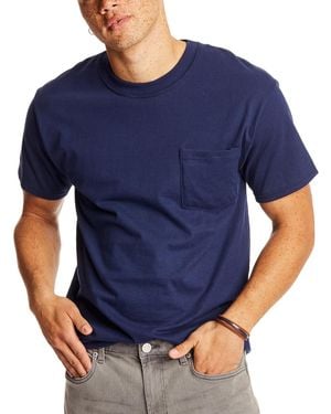 Hanes Beefy-t Pocket T-shirt - Blue