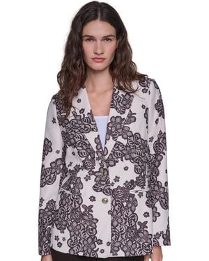 KARL LAGERFELD Floral-print Lace Blazer - Purple