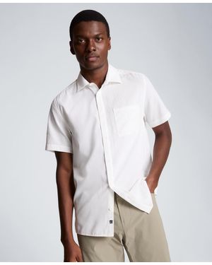 Kenneth Cole Seersucker Point Collar Shirt - White