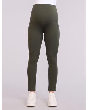 Motherhood Maternity Over The Belly Side Pocket Active Maternity leggings - Gray