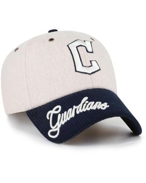 '47 Natural/navy Cleveland Guardians Rope Script Clean Up Adjustable Hat - Blue