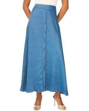 Vince Camuto Denim A-line Midi Skirt - Blue