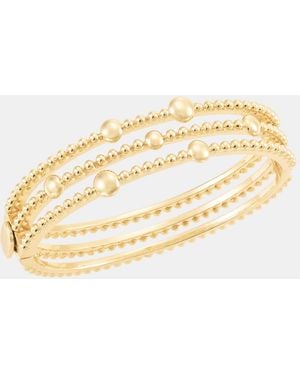 Anne Klein Tone Metal Beaded Open Hinge Bracelet - Metallic