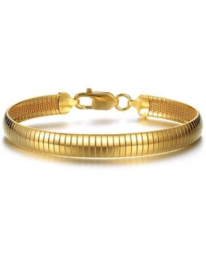 Genevive Jewelry Sterling Silver 14k Plating Sleek Snake Chain Bracelet - Metallic