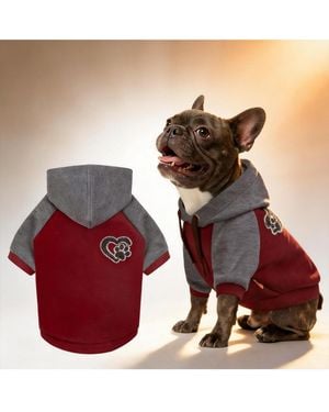 Aronkl Dog Hoodie Stretchy Warm Pet Sweatshirt - Red