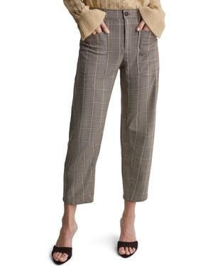 BCBGMAXAZRIA Plaid Barrel Pants - Gray
