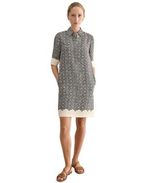 Hobbs Marciella 3/4 Sleeve Printed Mini Dress - Gray