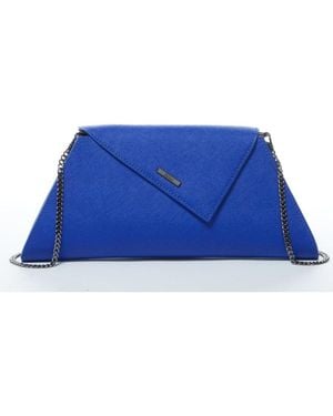 Susu Leather Clutch Bag Evening Purse Crossbody Cobalt Blue Unique Handbag