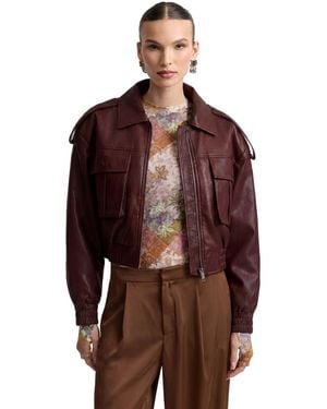 Avec Les Filles Oversized Strong Shoulder Jacket - Brown