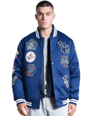 Starter Royal Los Angeles Dodgers Elite Full Snap Varsity Jacket - Blue