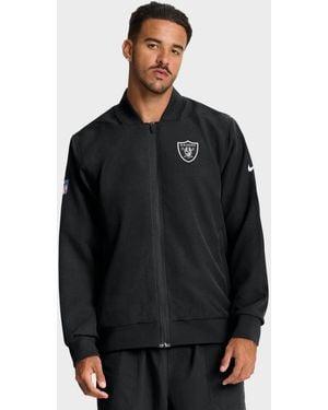 Nike Las Vegas Raiders Water-repellent Fleece-lined Full-zip Bomber Jacket - Black