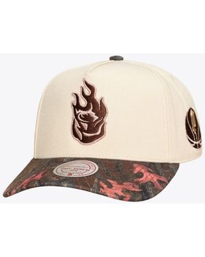 Mitchell & Ness And Portland Fire Pink Pro Snapback Hat - Natural