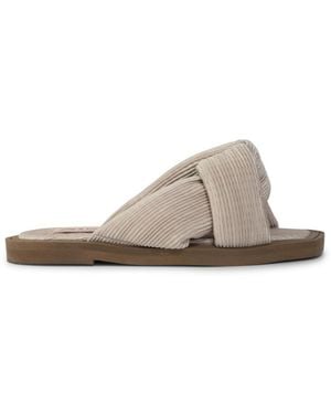 Belle & Bloom Oblivion Leather Slide Sandals - White