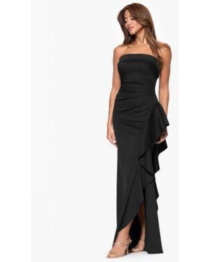 Xscape Long Strapless Dress - Black