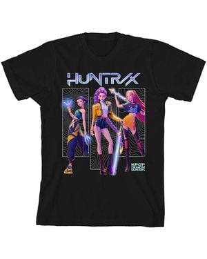 K-Pop Demon Hunters Boy's Crew Neck Short Sleeve T-shirt - Black