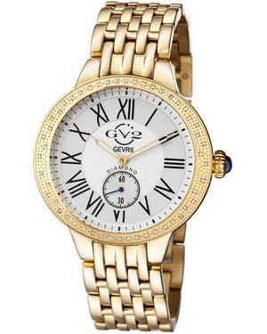 Gevril Gv2 Astor Swiss Quartz Ip Gold Stainless Steel Bracelet Diamond Watch - Metallic