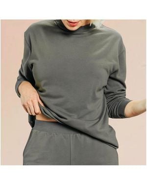 Ocio Plus Size Softcore Classic Crewneck - Gray