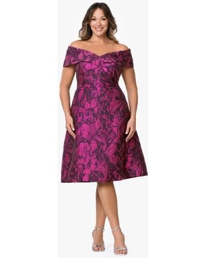 Xscape Plus Size Off-the-shoulder Midi Dress - Red