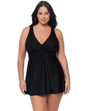 Miraclesuit Plus Must Haves Marais Tummy Control Swimdress - Black