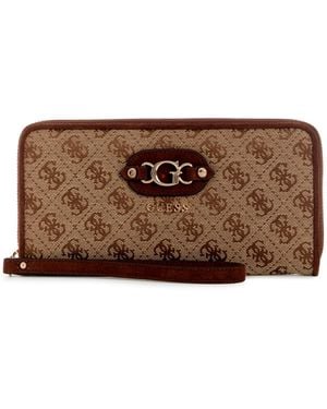 Guess Samantha Small Zip Around Wallet - Brown