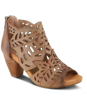 L'ARTISTE L Artiste S Icon Laser-cut Leather Bootie - Brown