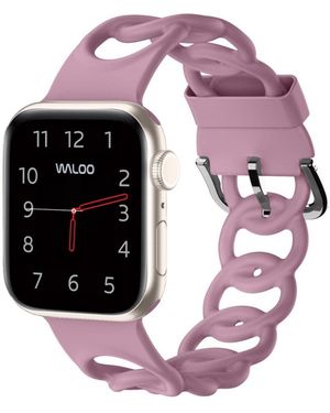 Waloo Silicone Link Looped Replacement Band For Apple Watch - Pink