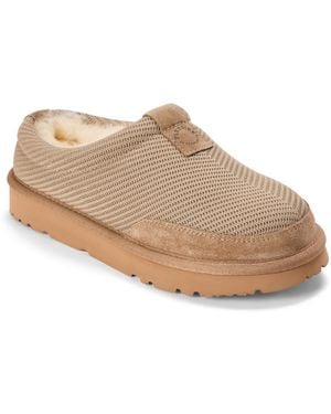 Dearfoams Fireside By Greta Sport Knit Twill Clog Water Repellent Slippers - Natural