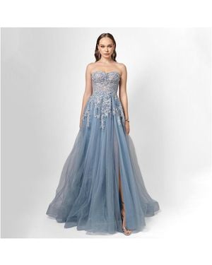 Bariano Emmy Strapless Ball Gown - Blue