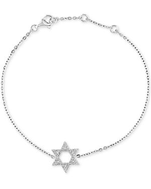 Lali Jewels Diamond Pave Star Of David Chain Link Bracelet (1/6 Ct. T.w. - Natural