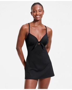 Lands' End Underwire Lifting Swim Dress - Black